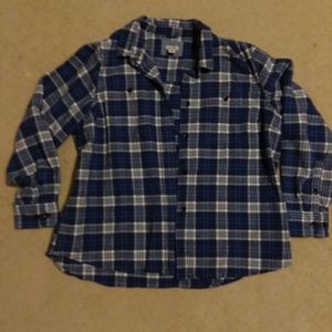 L.L. Bean ladies blue plaid shirt